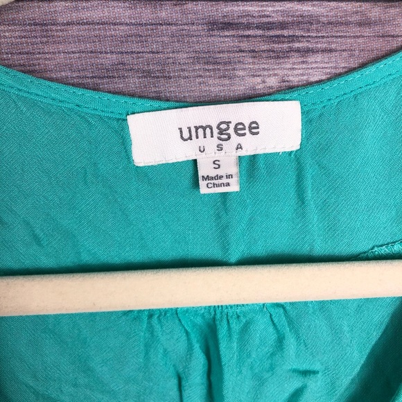 Umgee aqua coral embroidered sleeveless top - Picture 4 of 6